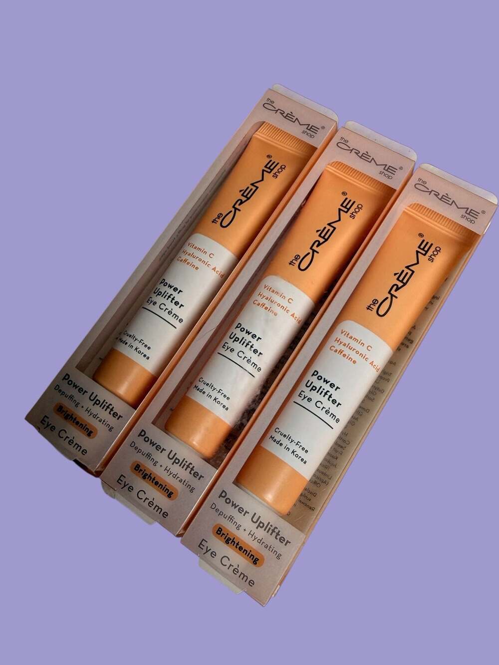 The Crème Shop Power Uplifter Brightening Eye Crème with Vitamin C, Hyaluronic A